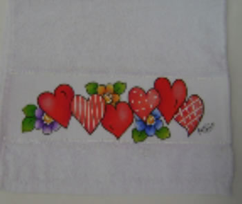 pintura toalha coracoes pintura toalha coracoes 05 Riscos para pintura em Toalhas de Banho
