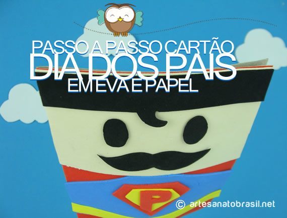 Passo a passo cartão de eva papel cartão para dia dos Pais