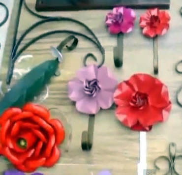 flores de lata de aluminio