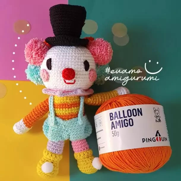 amigurumi-palhaco